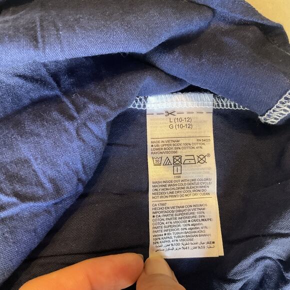 Old Navy Girls Dress L (10-12) Blue Polka Dot A-Line Sleeveless Knee Length - Picture 3 of 8